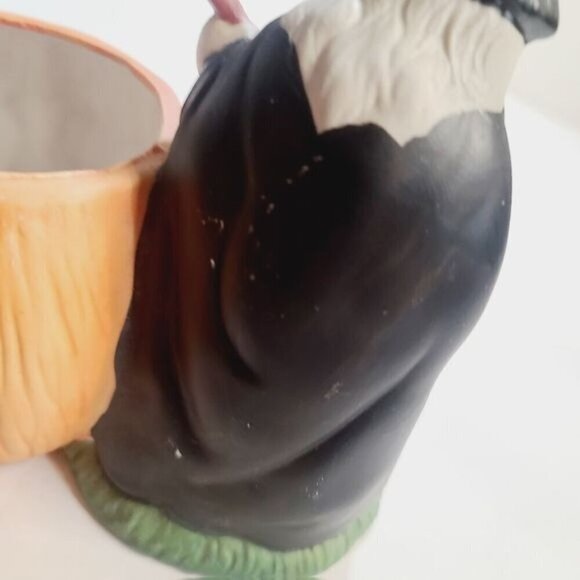 Vintage Halloween Witch Pumpkin Ceramic Tea Light Candle Holder - Picture 16 of 16